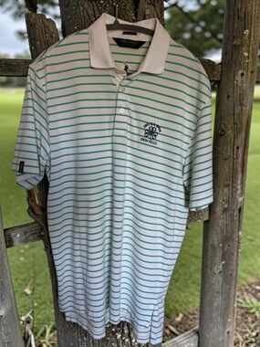 Polo Golf Ralph Lauren 2017 US Open Erin Hills Striped Performance Polo Shirt M